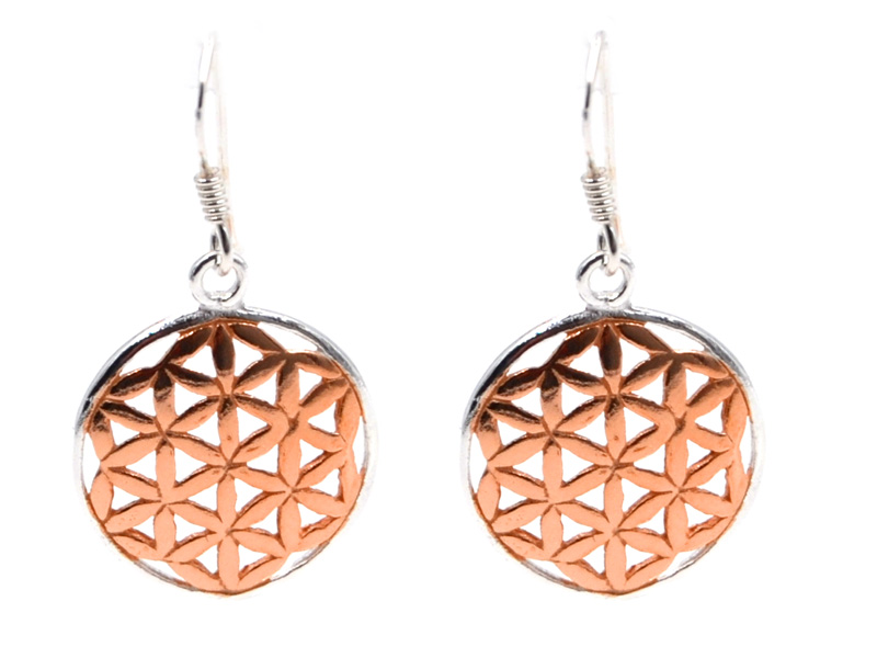 Ohrhänger "Blume des Lebens" (16mm) rosevergoldet