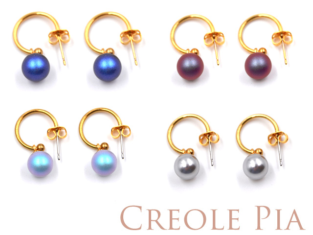 Creole "Pia" mit 8 mm Perle, vergoldet