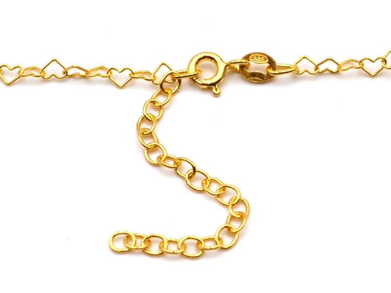 Gliederkette Herzen (3 mm) (45+5cm) vergoldet