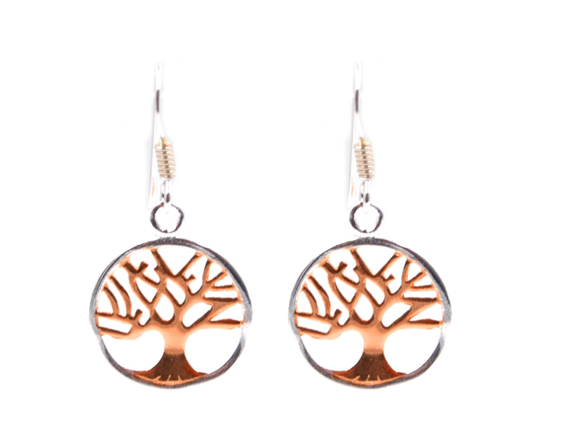 Ohrhänger "Baum des Lebens" (14mm) rosevergoldet