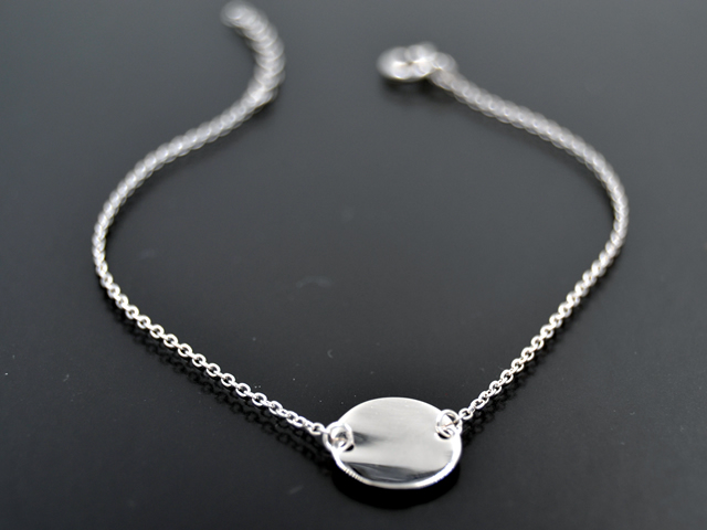 Ankerarmband mit Gravurplatte (18 cm) (1.4 mm)