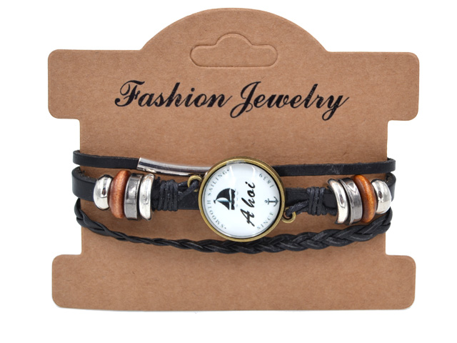 Lederarmband "Ahoi" mit Druckknopfverschluss ( verstellbar auf 1