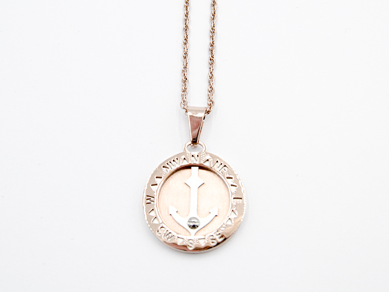 Edelstahlkette "Anker", rosevergoldet (50 cm)