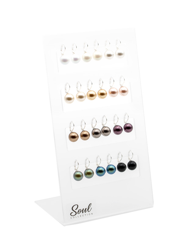 Display Ohrhänger HKP12BR mit Premium Perlen in 12 mm (12 Paar)