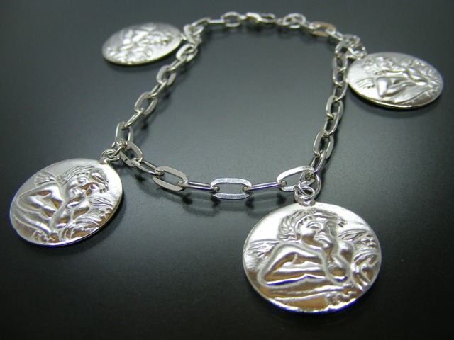 Gliederarmband mit Anhängern Engel (19 cm) (3.6 mm)