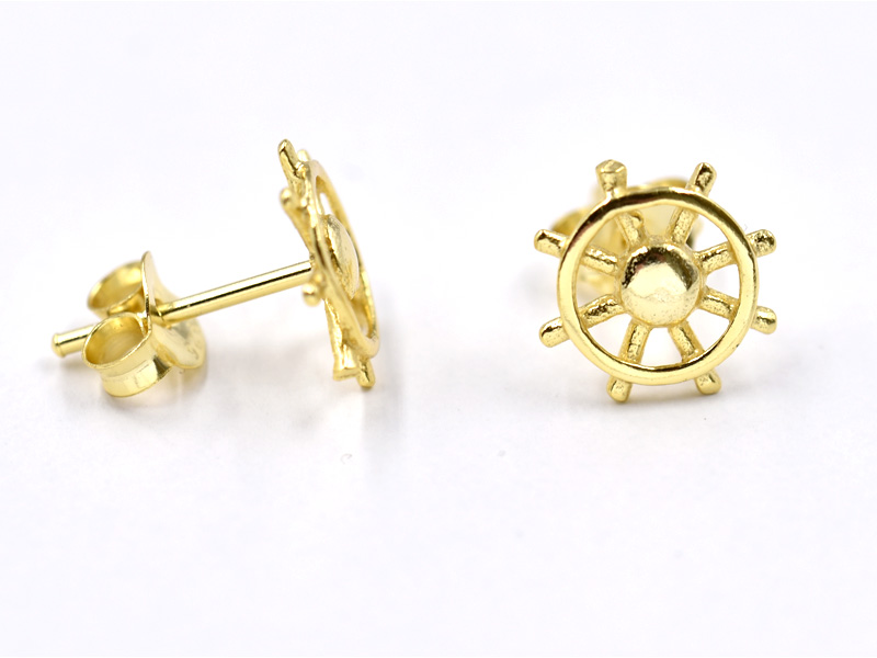 Ohrstecker "Steuerrad" vergoldet