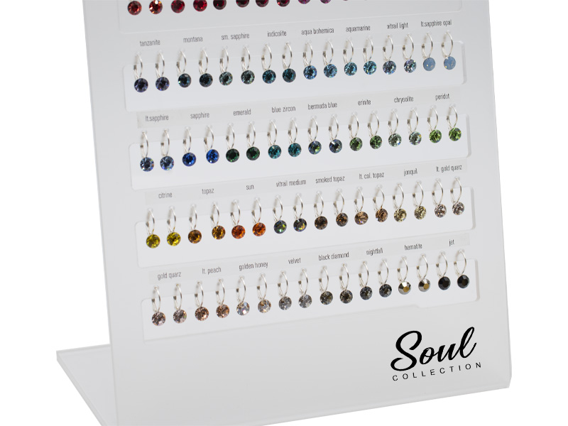 Display Ohrhänger HK29TB mit Premium Crystal in 6 mm (48 Paar)