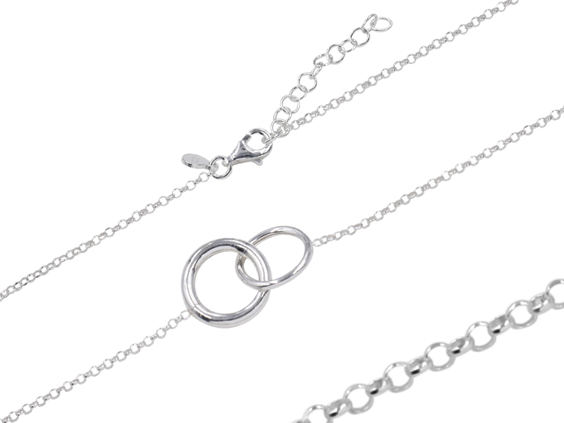 Erbskette mit Ringen (45 cm) (1.7 mm)