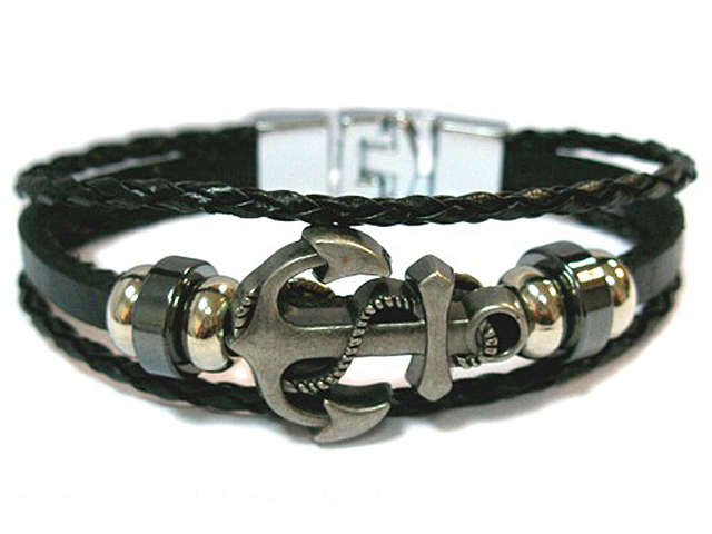 Lederarmband "Anker" ( 19,5 und 21,5 cm )