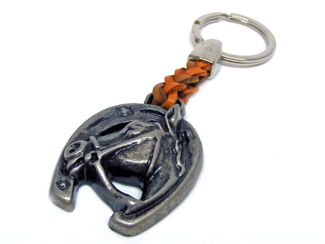 Schlüsselanhänger "Hufeisen mit Pferdekopf"