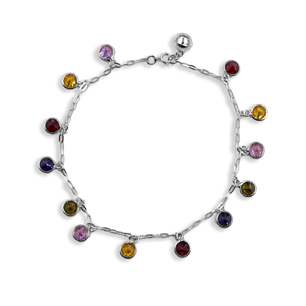 Fußkette mit Zirkonia (25 cm)