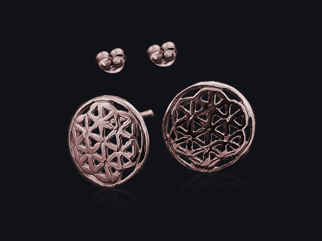Ohrstecker "Blume des Lebens" rosevergoldet (10mm)