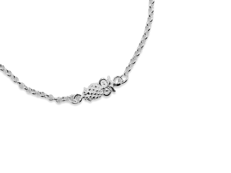 Erbsarmband mit Eule (18 cm + 3.0 cm) (2.0 mm)