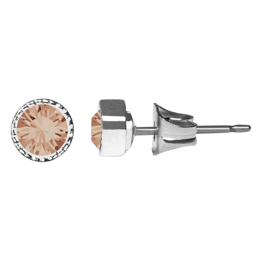 Ohrstecker OS19 mit Premium Crystal in 6 mm (2 Paar) - Light Peach