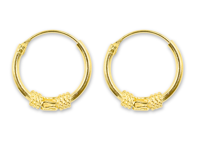 Bali Creolen (2.5 mm x 12 mm) vergoldet