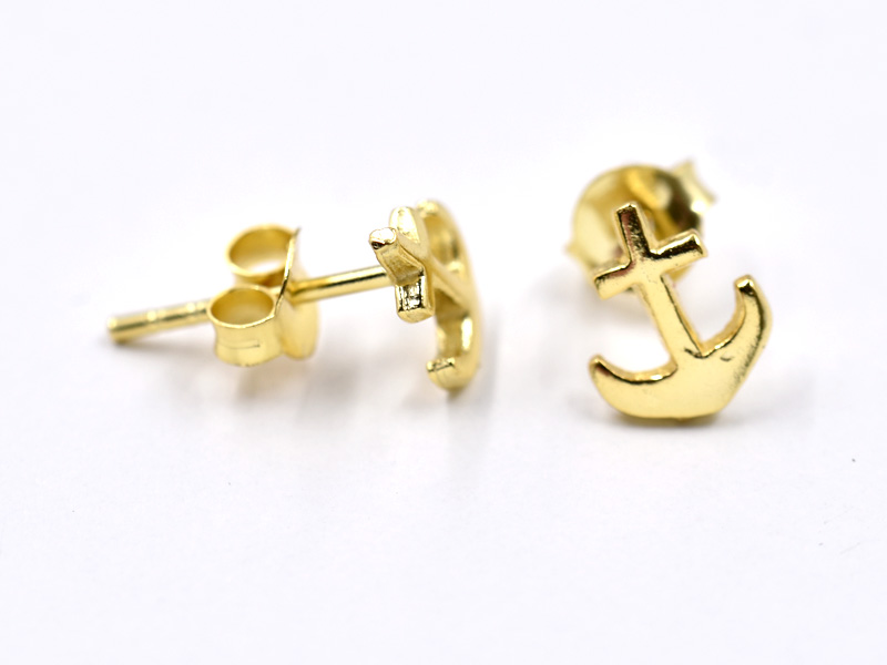 Ohrstecker "Anker" vergoldet