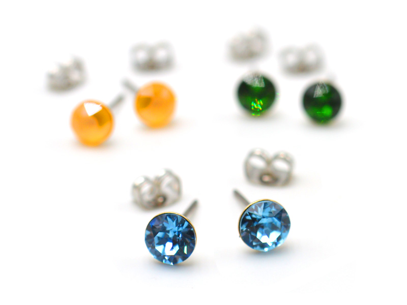 Display Ohrstecker OSGK29 mit Premium Crystal in 6 mm (57 Paar)