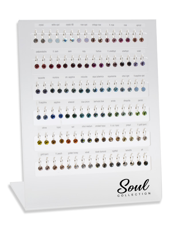 Display Ohrhänger HK29TB mit Premium Crystal in 6 mm (48 Paar)