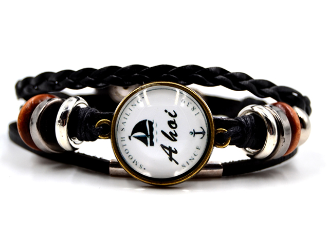 Lederarmband "Ahoi" mit Druckknopfverschluss ( verstellbar auf 1