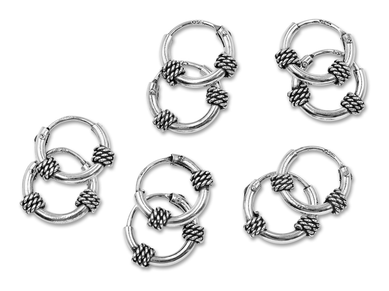 Bali Creolen (1.2 mm x 10mm) (5 Paar)