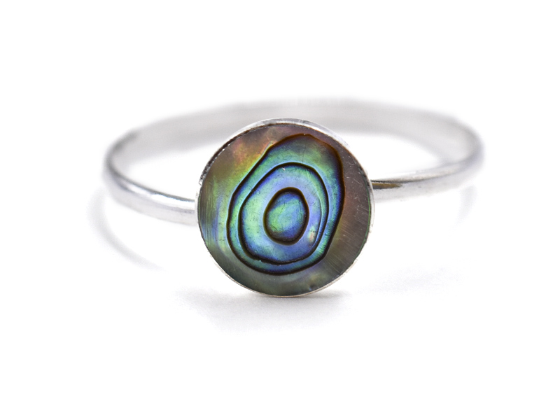 Ring mit Abalone Muschel (verstellbar) (8mm)