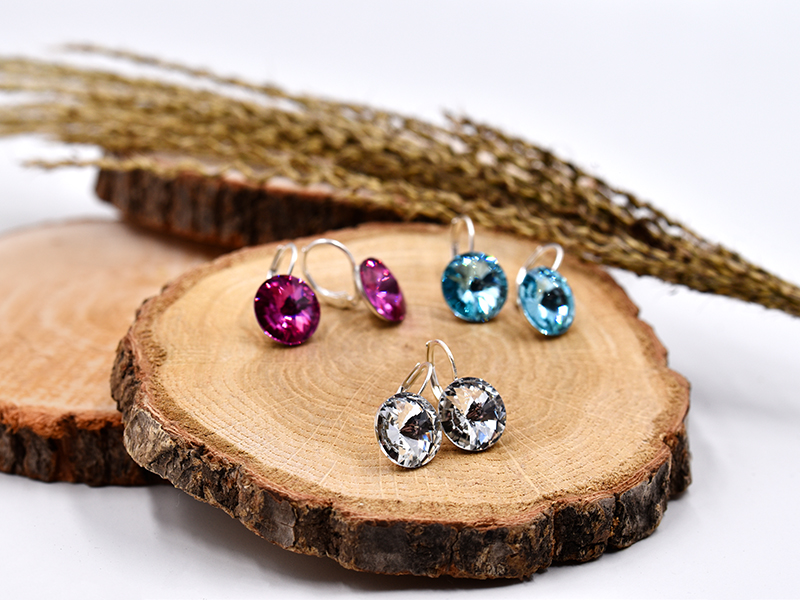 Ohrhänger HK14TB mit Premium Crystal in 14 mm